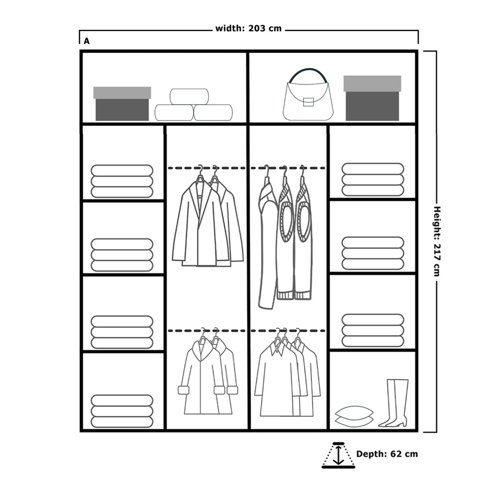 Colorado High Gloss Mirror Sliding Door Wardrobe