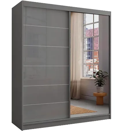 Colorado High Gloss Mirror Sliding Door Wardrobe