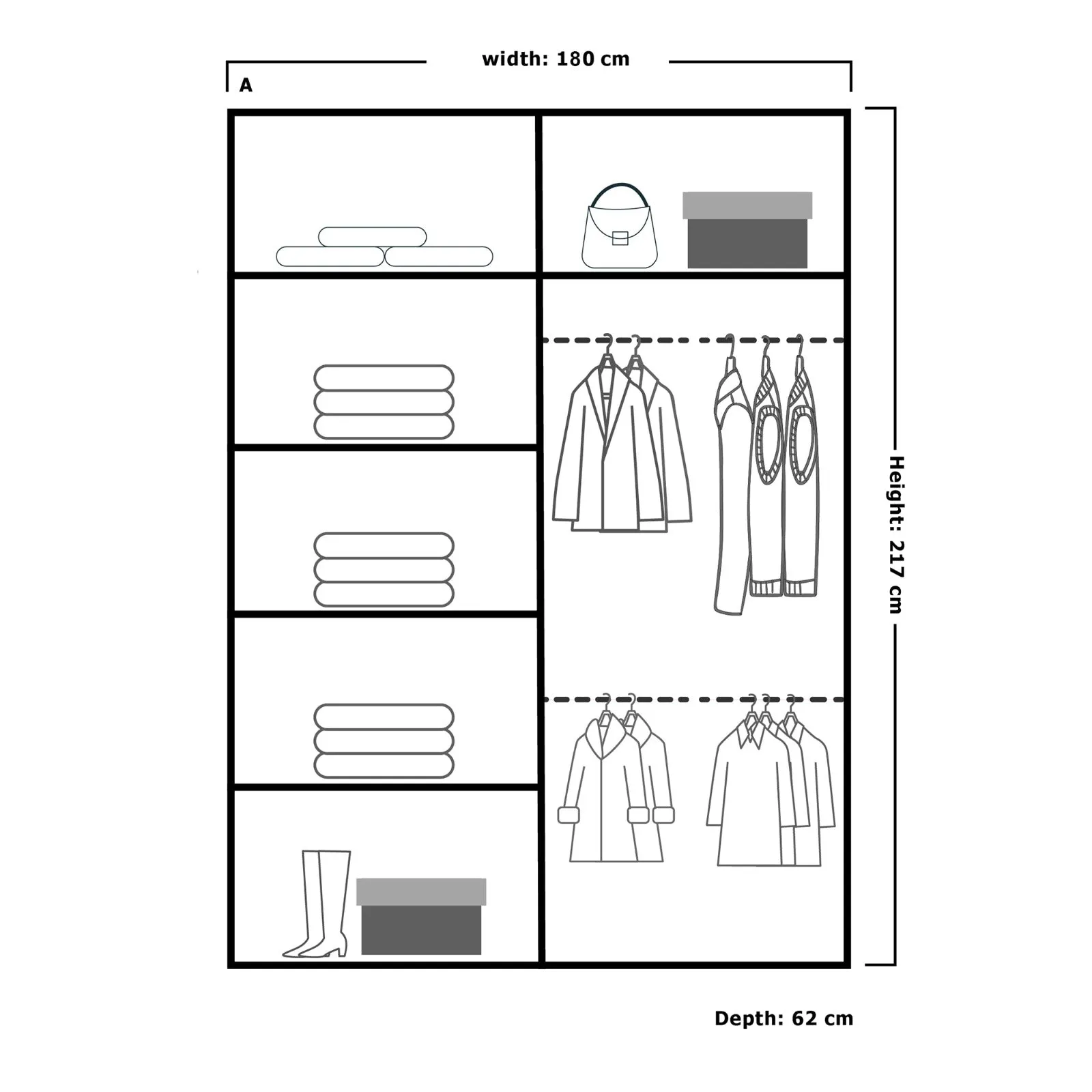 Colorado High Gloss Mirror Sliding Door Wardrobe