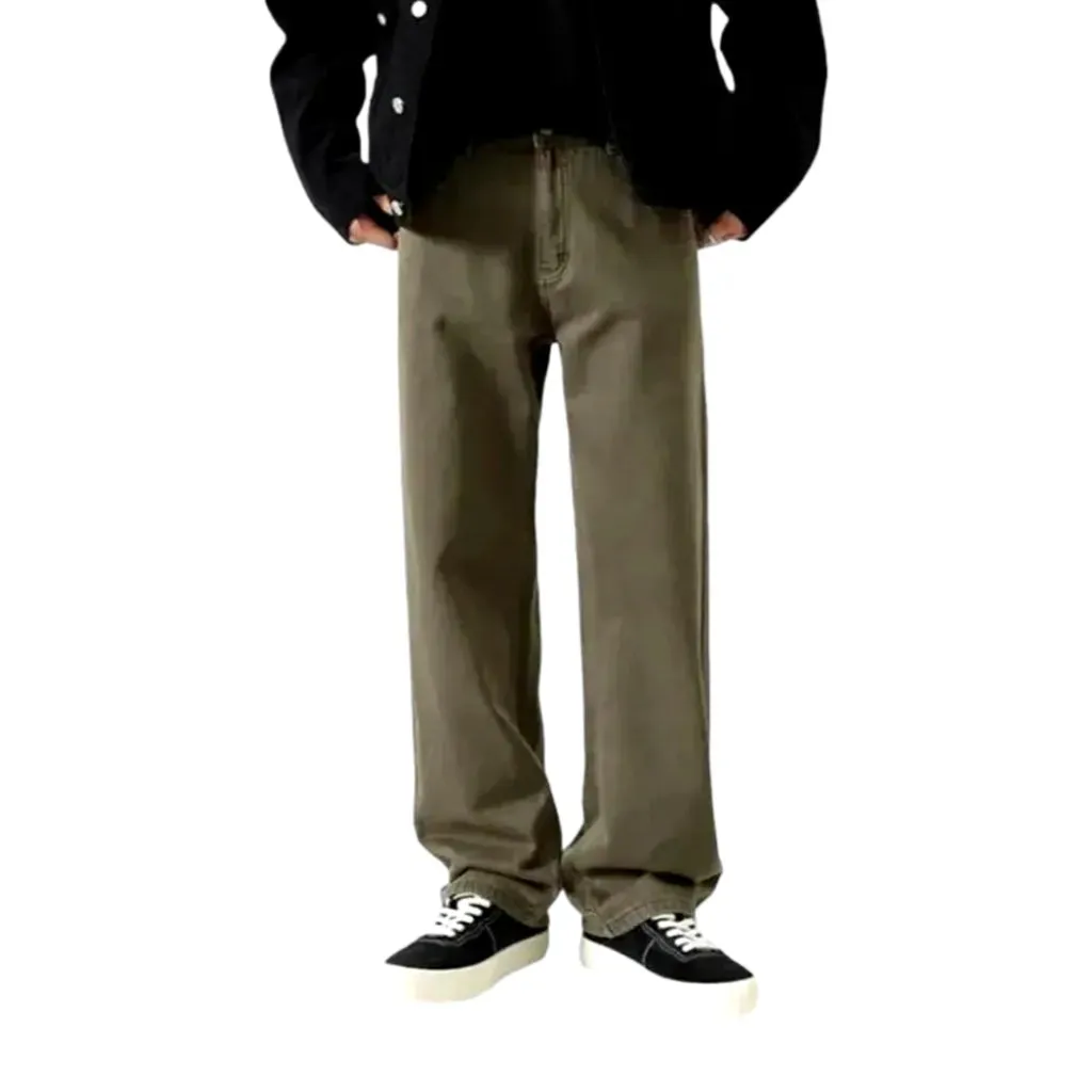 Colored slouchy boho style men's denim pants