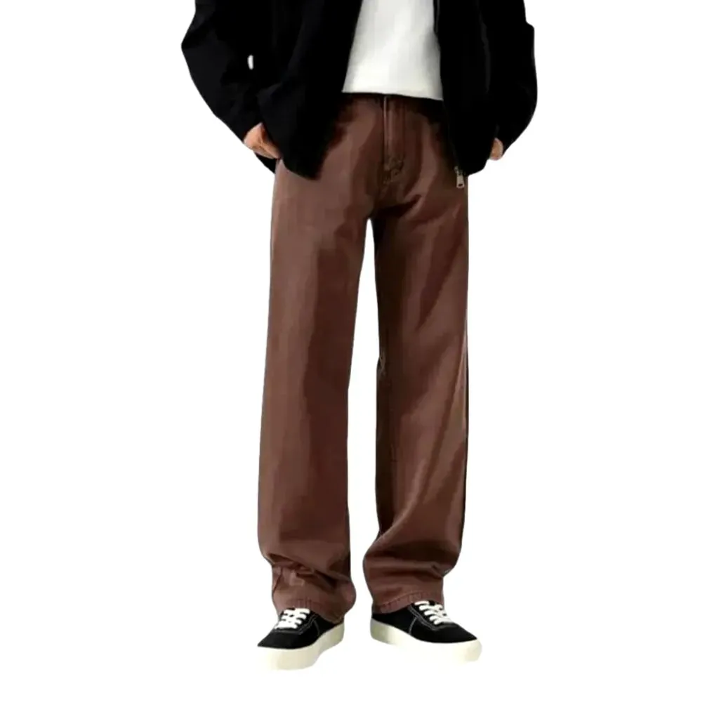 Colored slouchy boho style men's denim pants