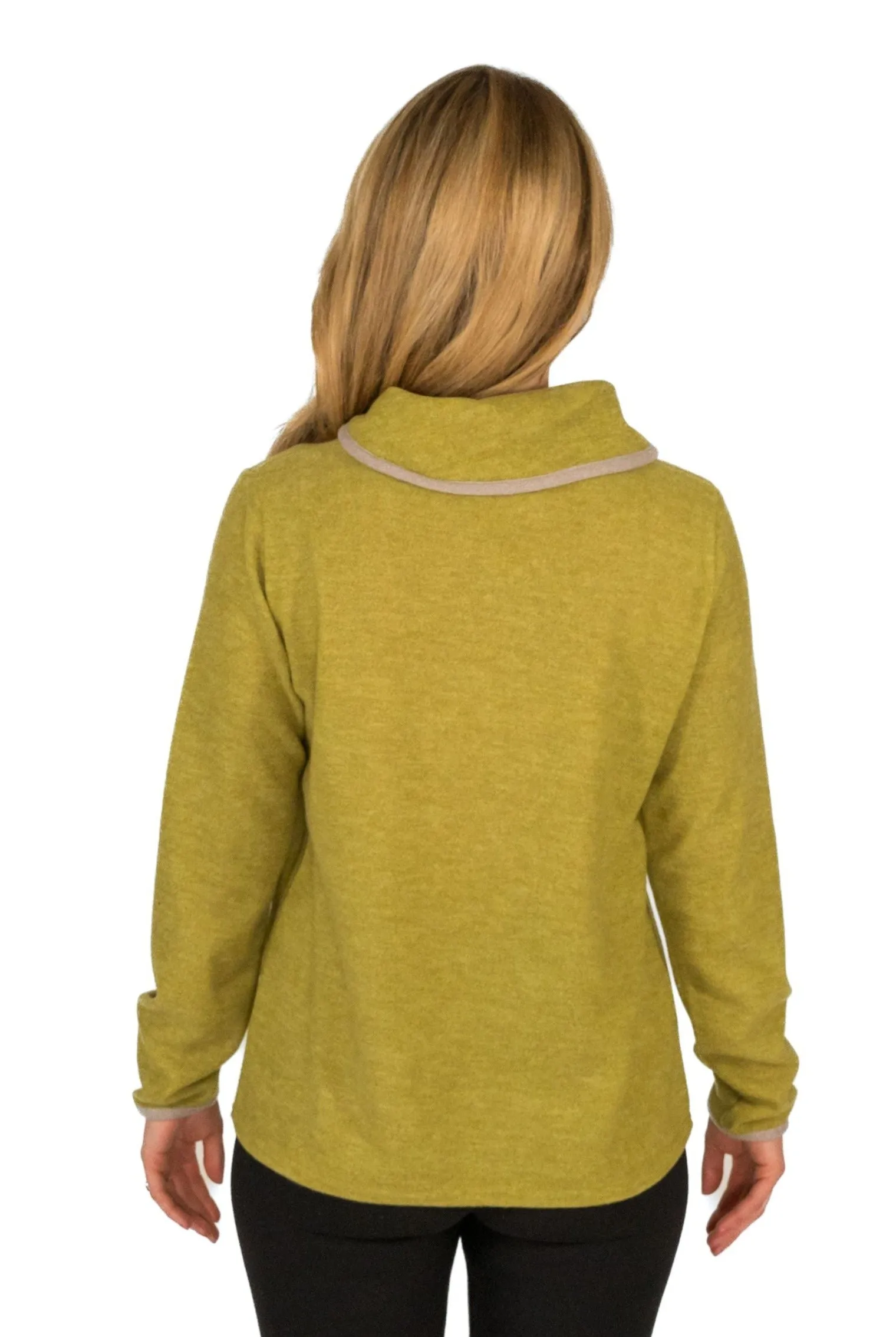 Contrast Trim Cowl Neck
