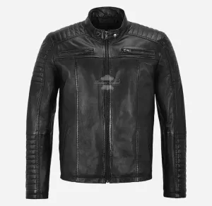 Conveyer Biker Style Leather Jacket For Mens Fashion Racer Jacket