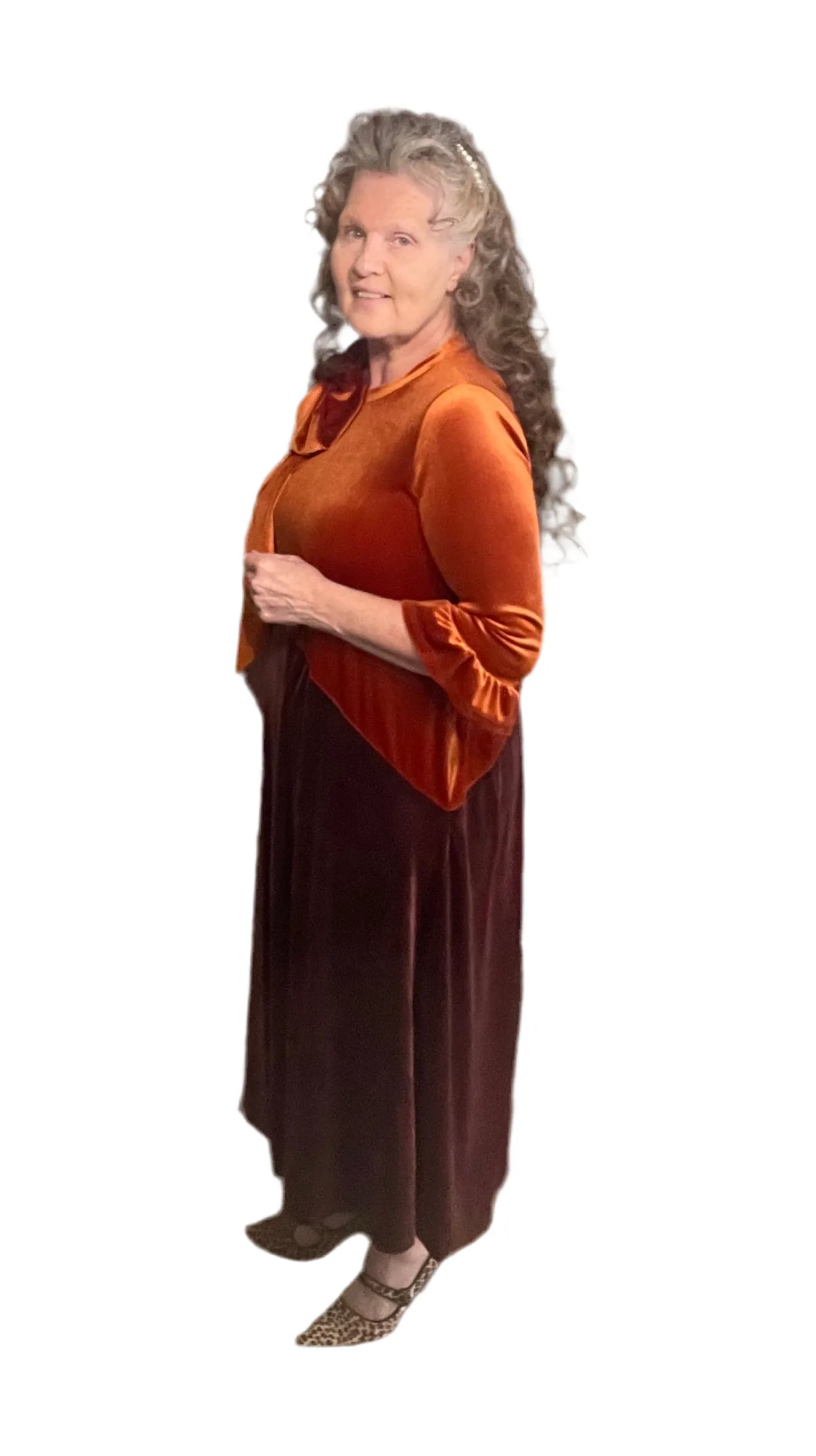 Copper/Brown Velvet Dress. S-3X.  Can Be Returned For Exchange Only!