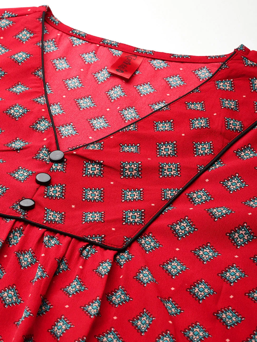 Cottinfab Printed Crepe Longline Top