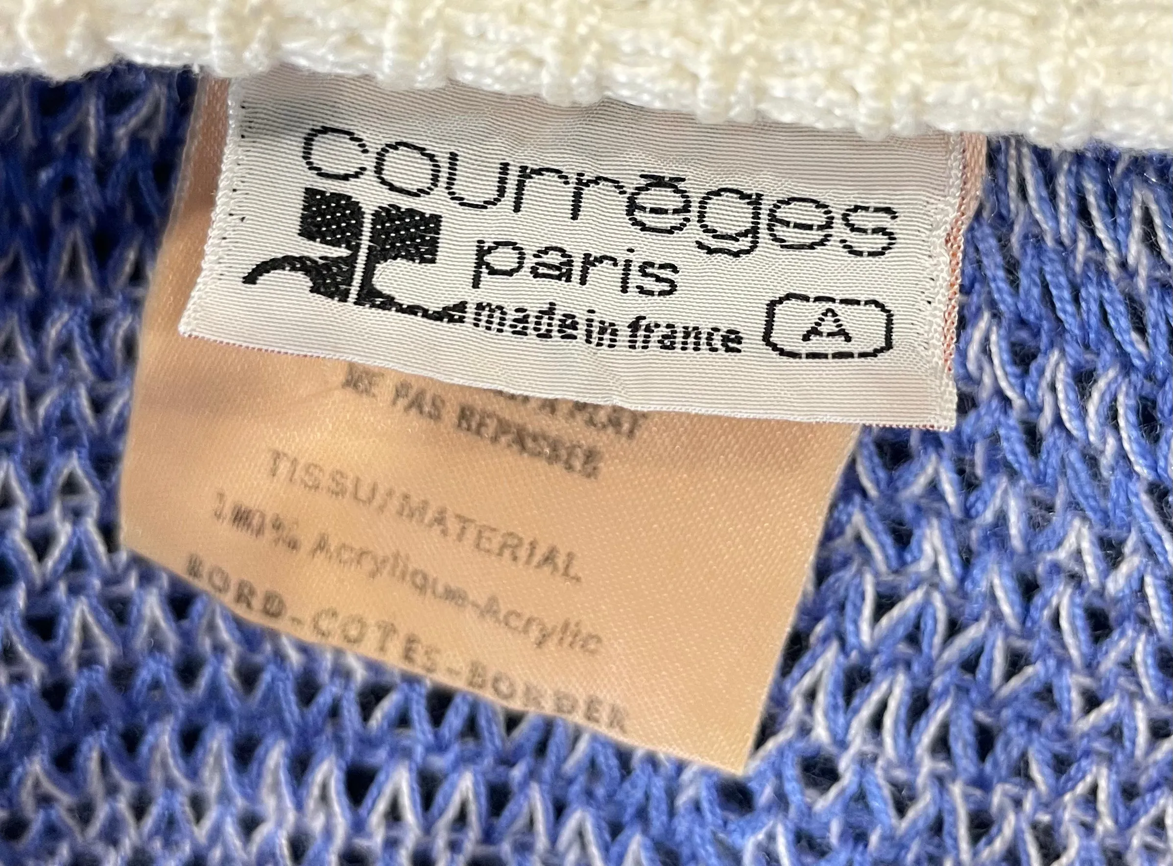 Courrèges Late 1970s Blue Space Dye Knit Dress