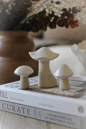 Cream Porcelain Mushrooms