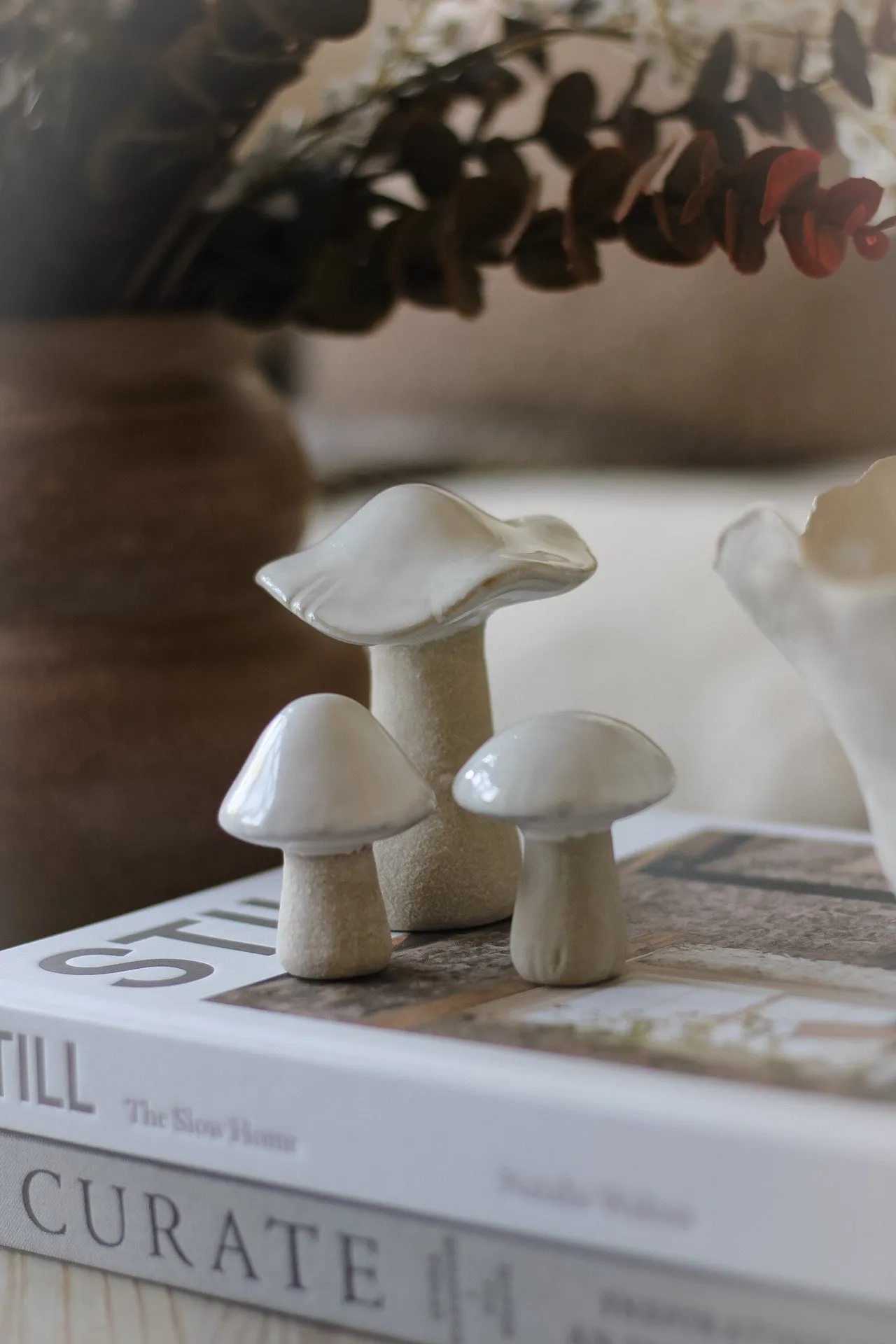 Cream Porcelain Mushrooms