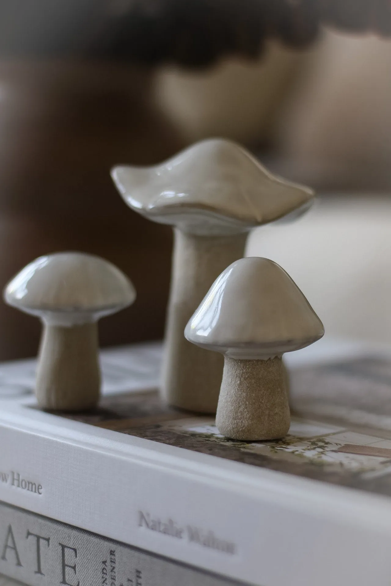 Cream Porcelain Mushrooms
