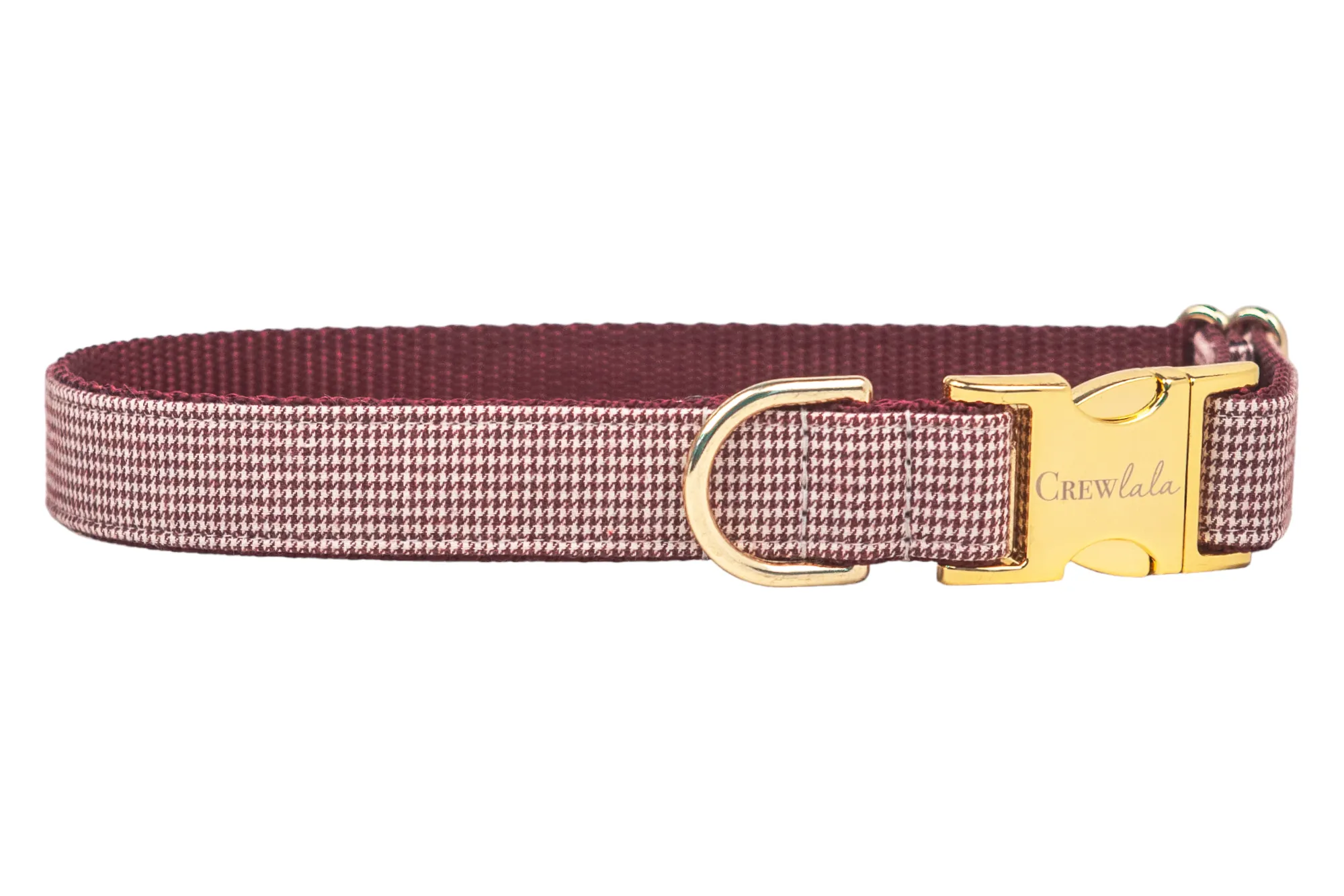 Crimson Houndstooth Dog Collar