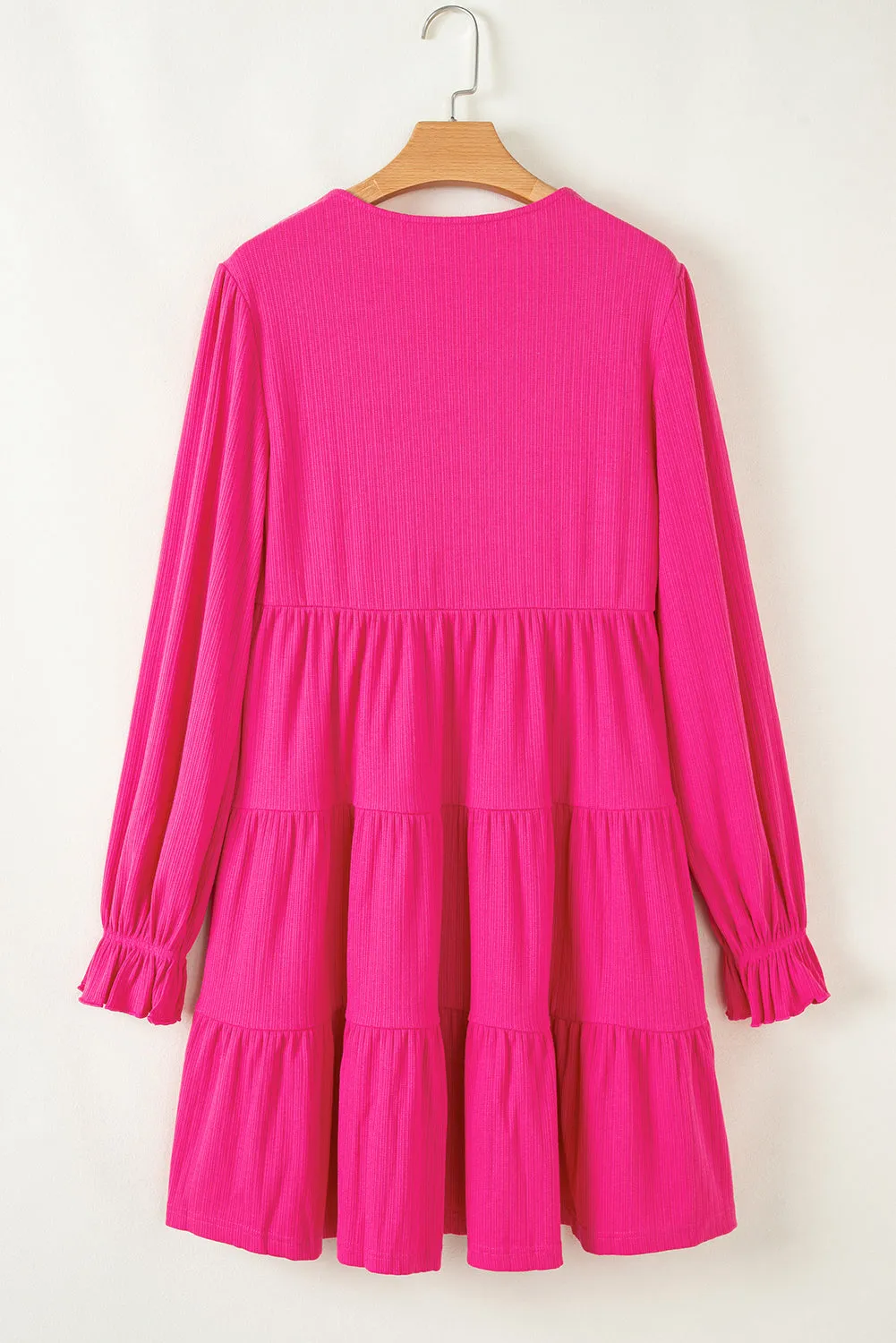 Crochet V-Neck Long Sleeve Dress