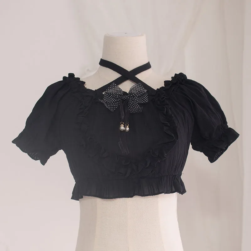 Cropped Ruffled Blouse