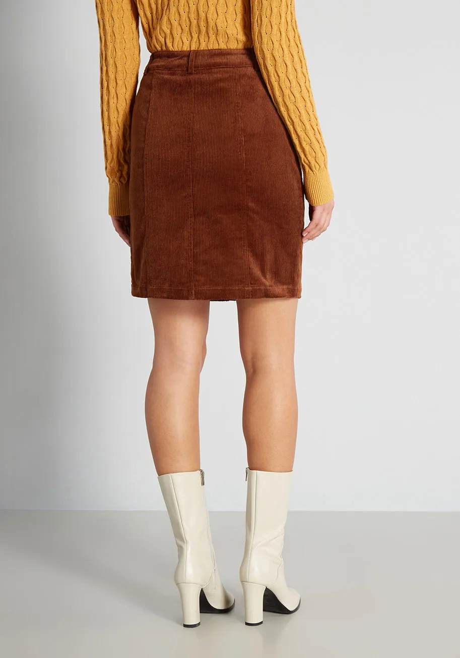Curious in Corduroy Mini Skirt