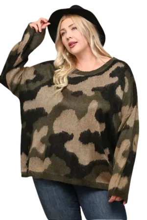 Curvy Camo Sweater