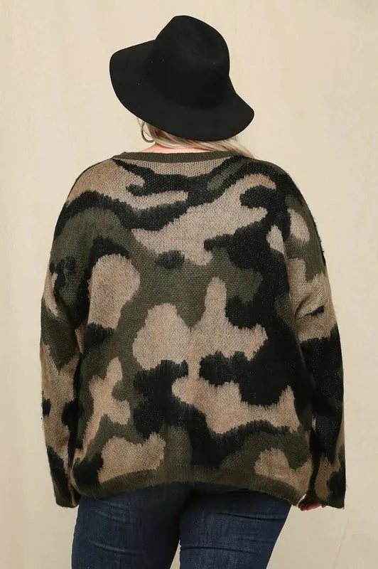 Curvy Camo Sweater