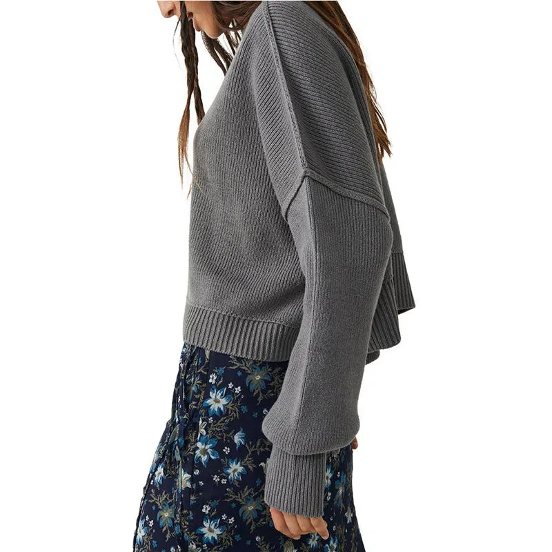 Custom Wholesale 100%Cotton Women's Solid Crew Neck Knit Pullover Sweater | OEM/ODM Sweater Manufacturer