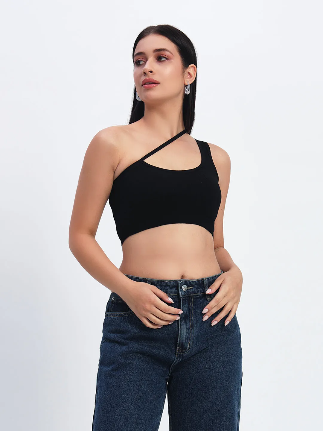 Cut Out Tank Top (Black)