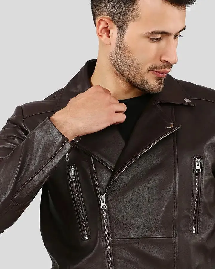 Cyro Brown Quilted Leather Jacket