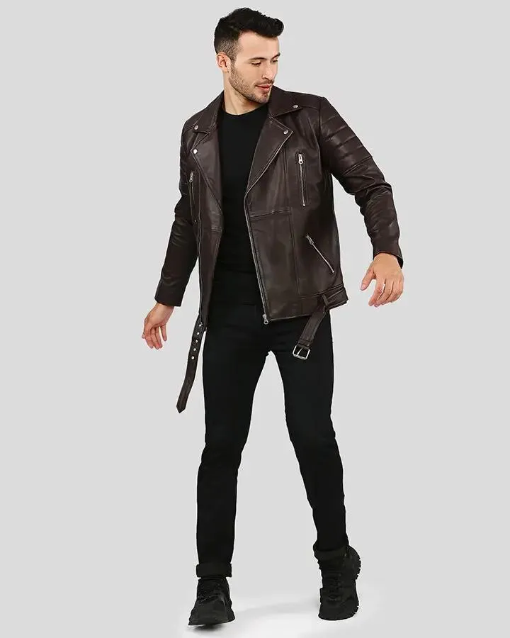 Cyro Brown Quilted Leather Jacket