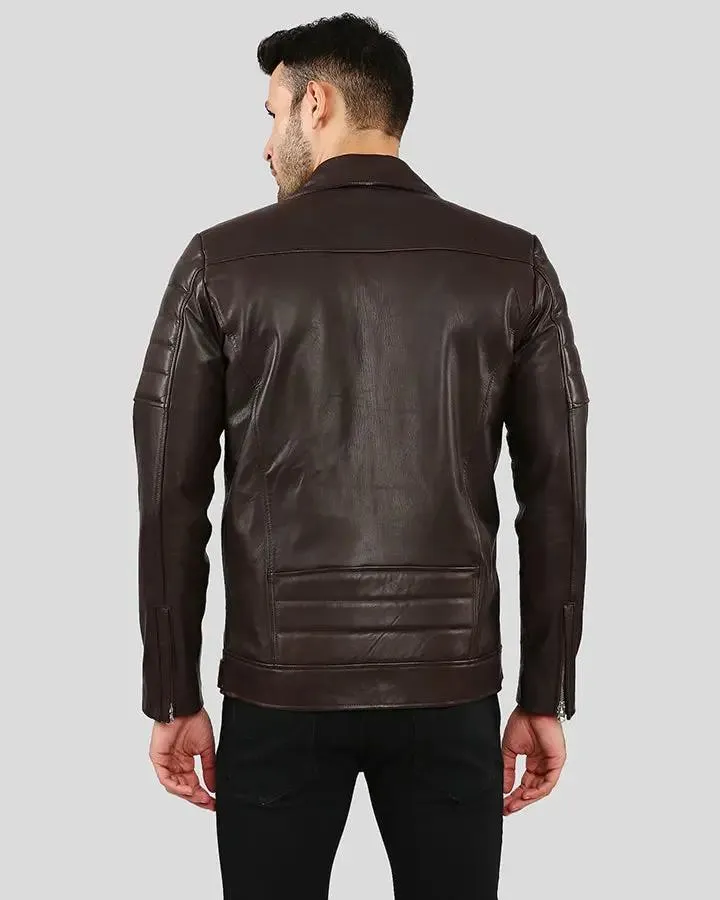 Cyro Brown Quilted Leather Jacket