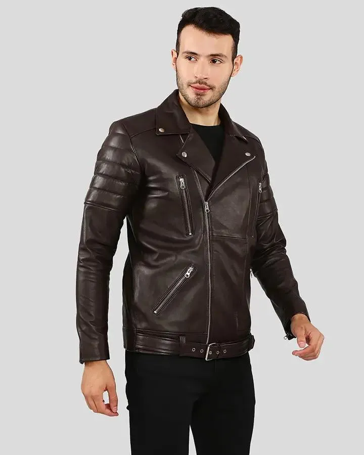 Cyro Brown Quilted Leather Jacket