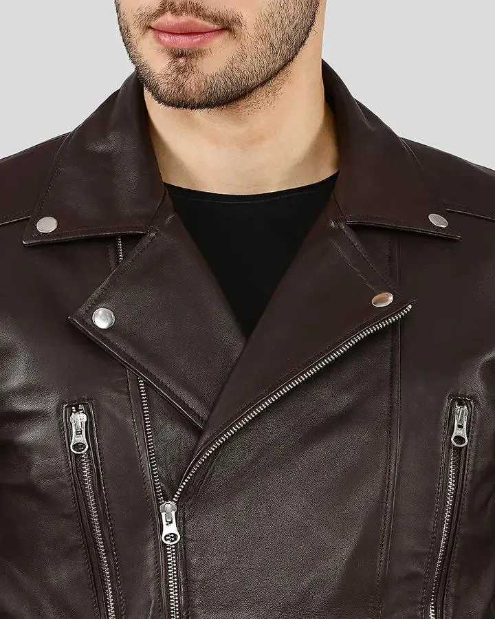 Cyro Brown Quilted Leather Jacket