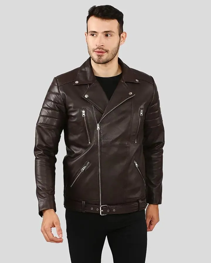 Cyro Brown Quilted Leather Jacket