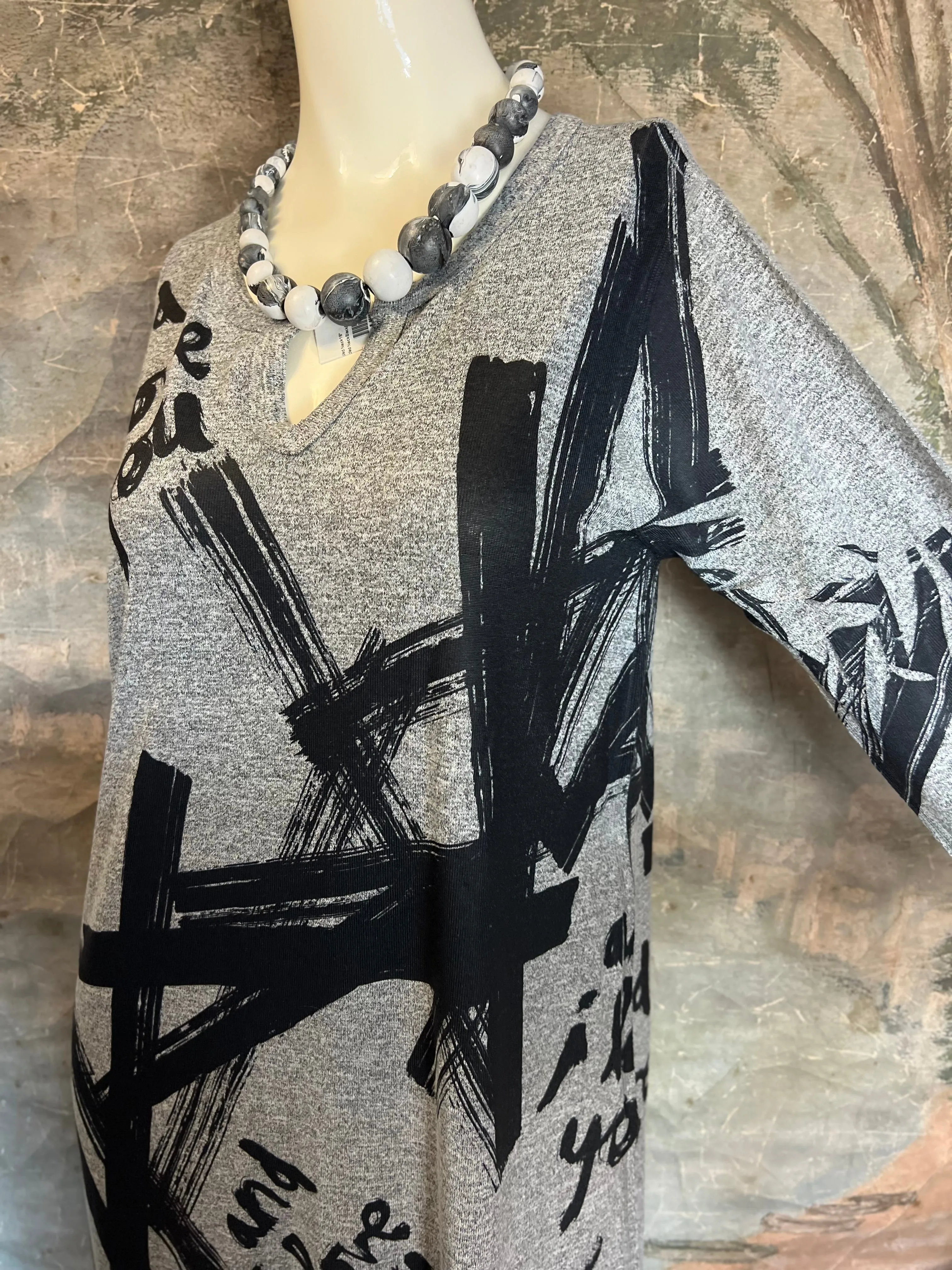 D448 V-neck L/Slv Pocket Dress