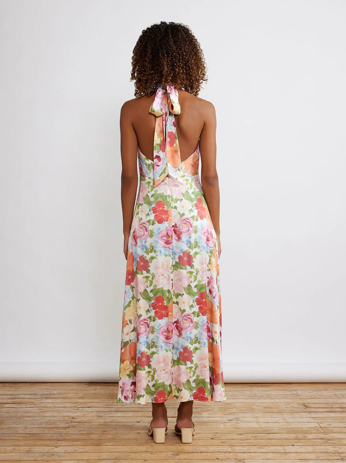Dakota Painted Floral Halterneck Maxi Dress