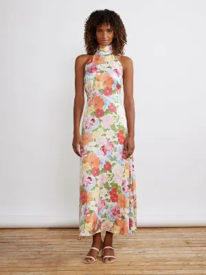 Dakota Painted Floral Halterneck Maxi Dress