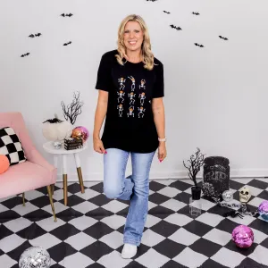 Dancing Skeletons Wholesale Bella Graphic Tee - Quick Shipping