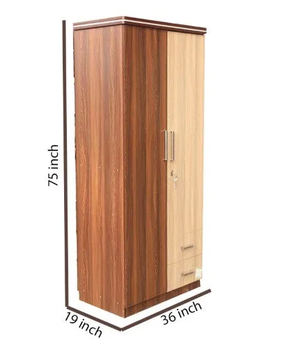 Designer Two Door With Mirror Wardrobe