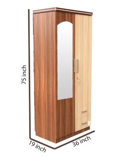 Designer Two Door With Mirror Wardrobe