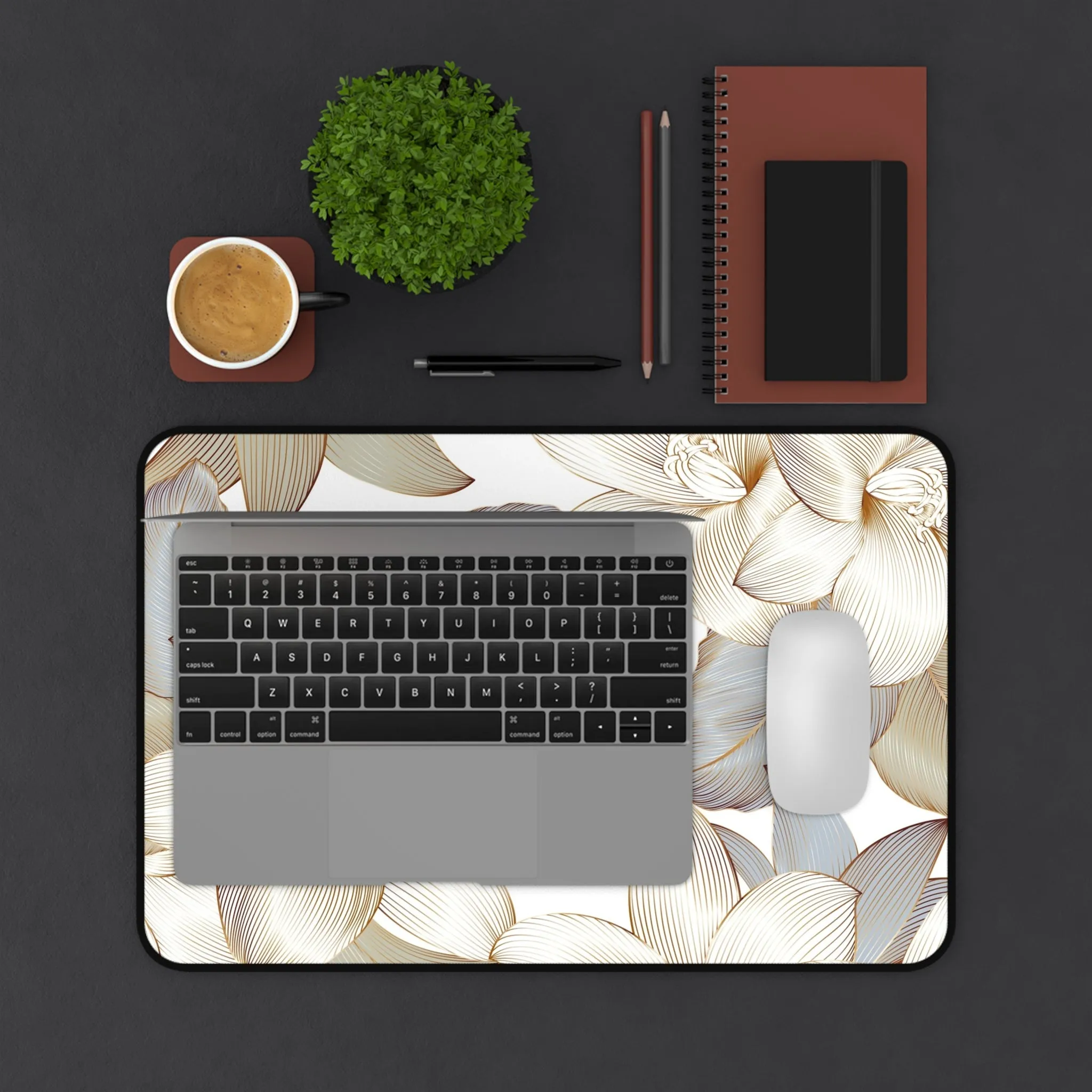 Desk Mat - Vivid Gold Fall Flower Computer Pad