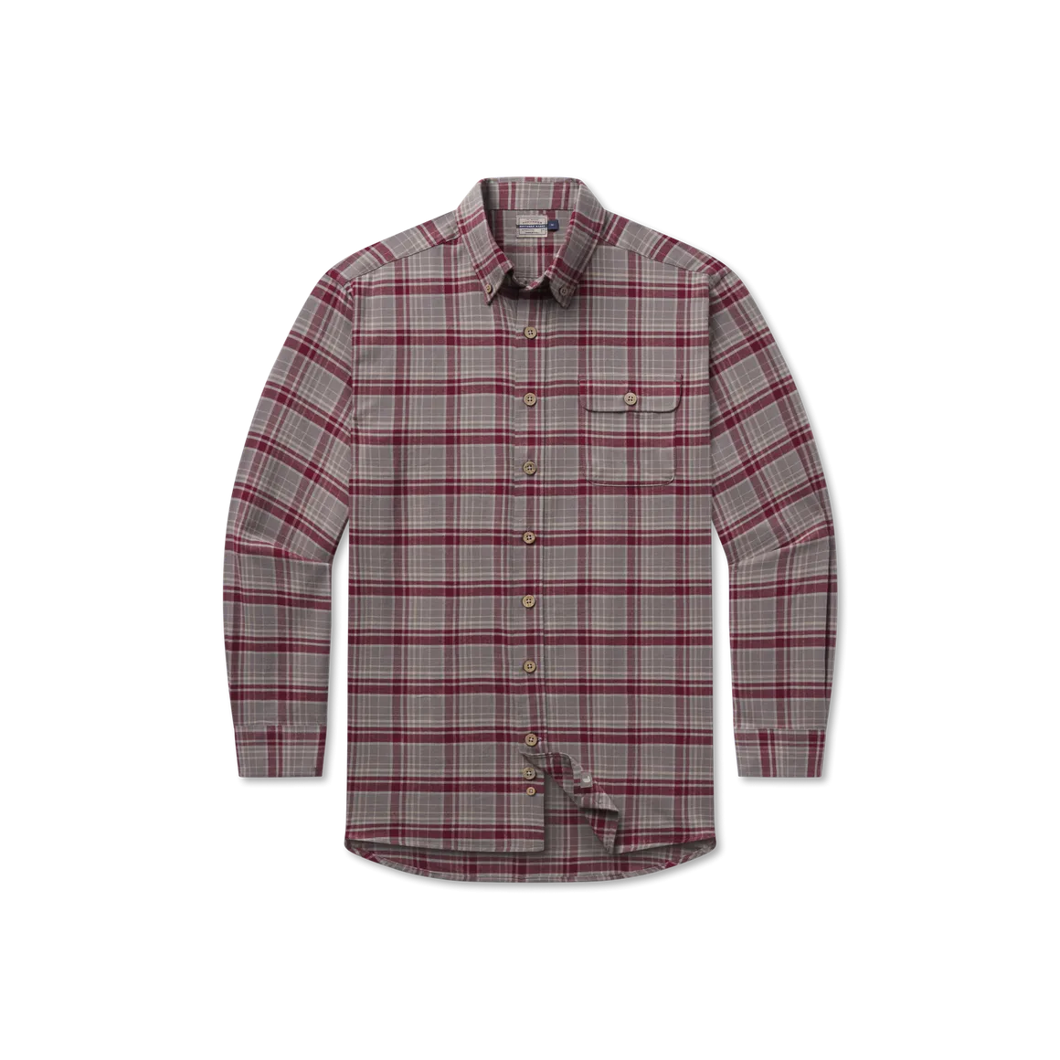 DeWitt Plaid LS Flannel - Maroon/Dark Gray