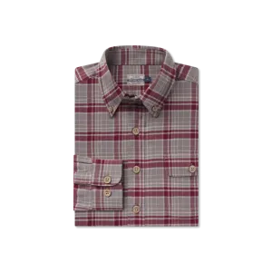 DeWitt Plaid LS Flannel - Maroon/Dark Gray
