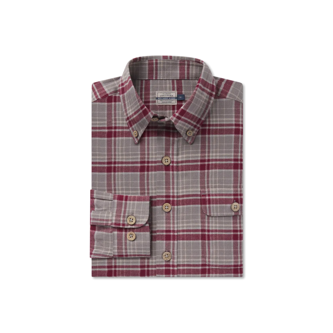 DeWitt Plaid LS Flannel - Maroon/Dark Gray