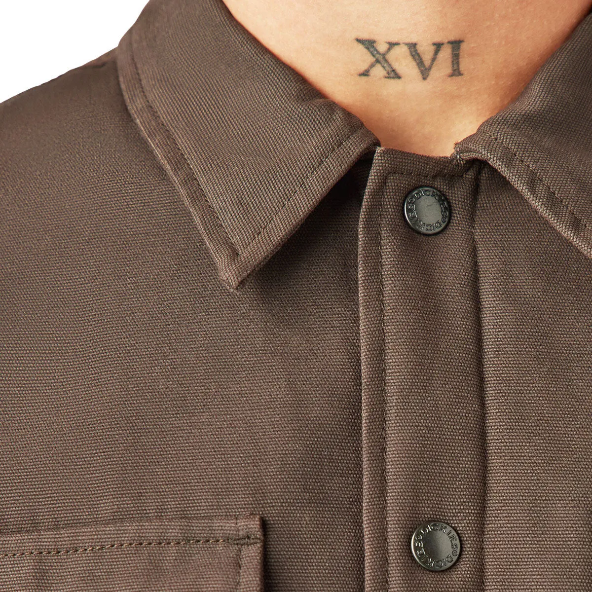 Dickies Lined Duck Snap Heavyweight Shirt Jacket - Dark Brown