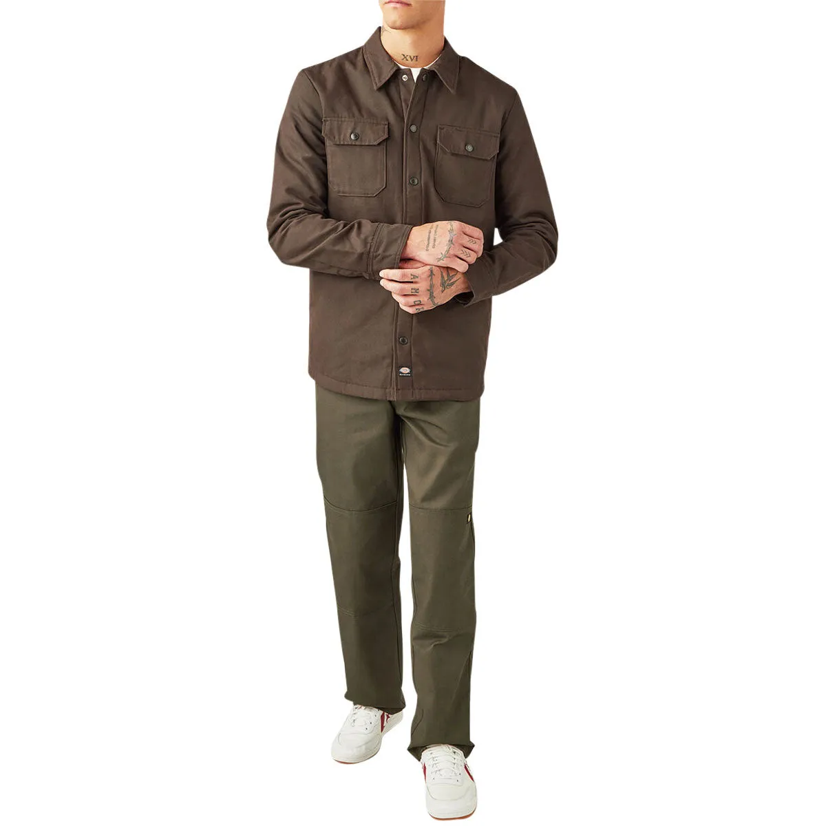 Dickies Lined Duck Snap Heavyweight Shirt Jacket - Dark Brown