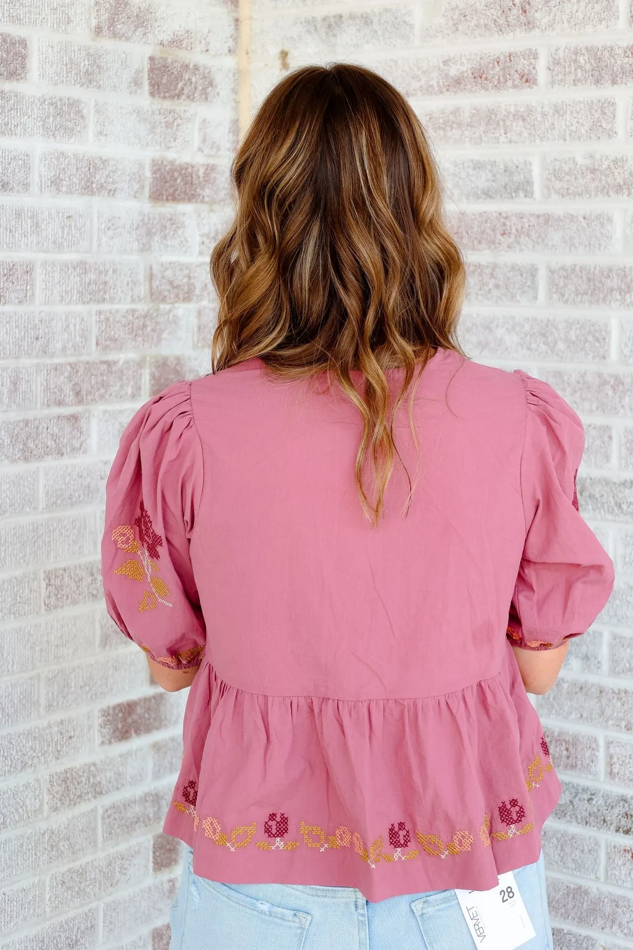 Different Life Poplin Self Tie Peplum Top