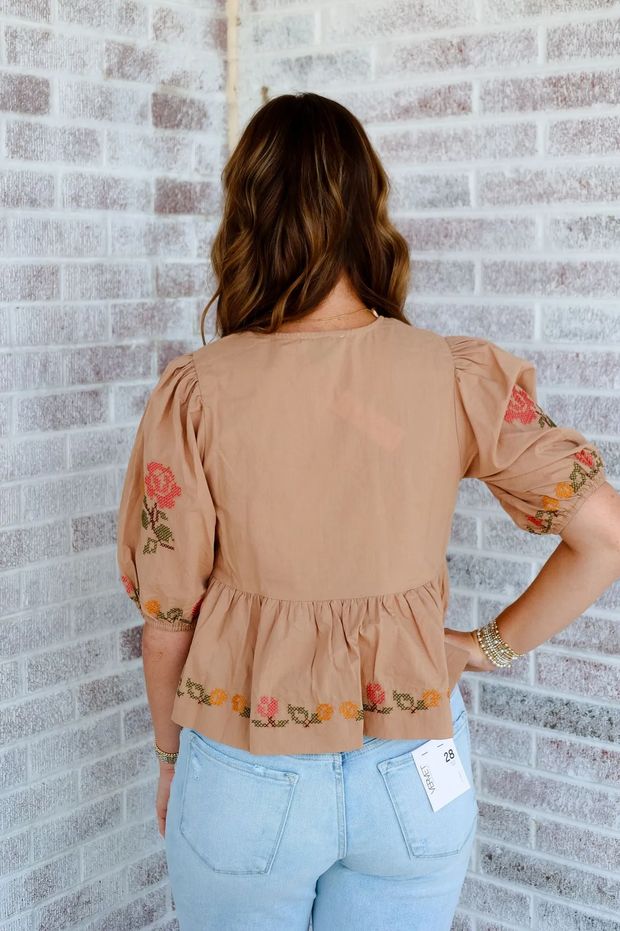 Different Life Poplin Self Tie Peplum Top