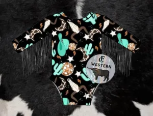 Disco Cowgirl Long sleeve Fringed Top (READ FULL DESCRIPTION)