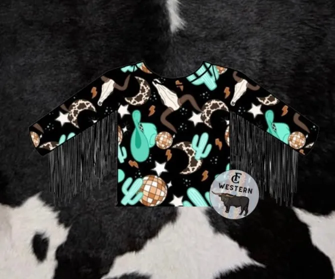 Disco Cowgirl Long sleeve Fringed Top (READ FULL DESCRIPTION)