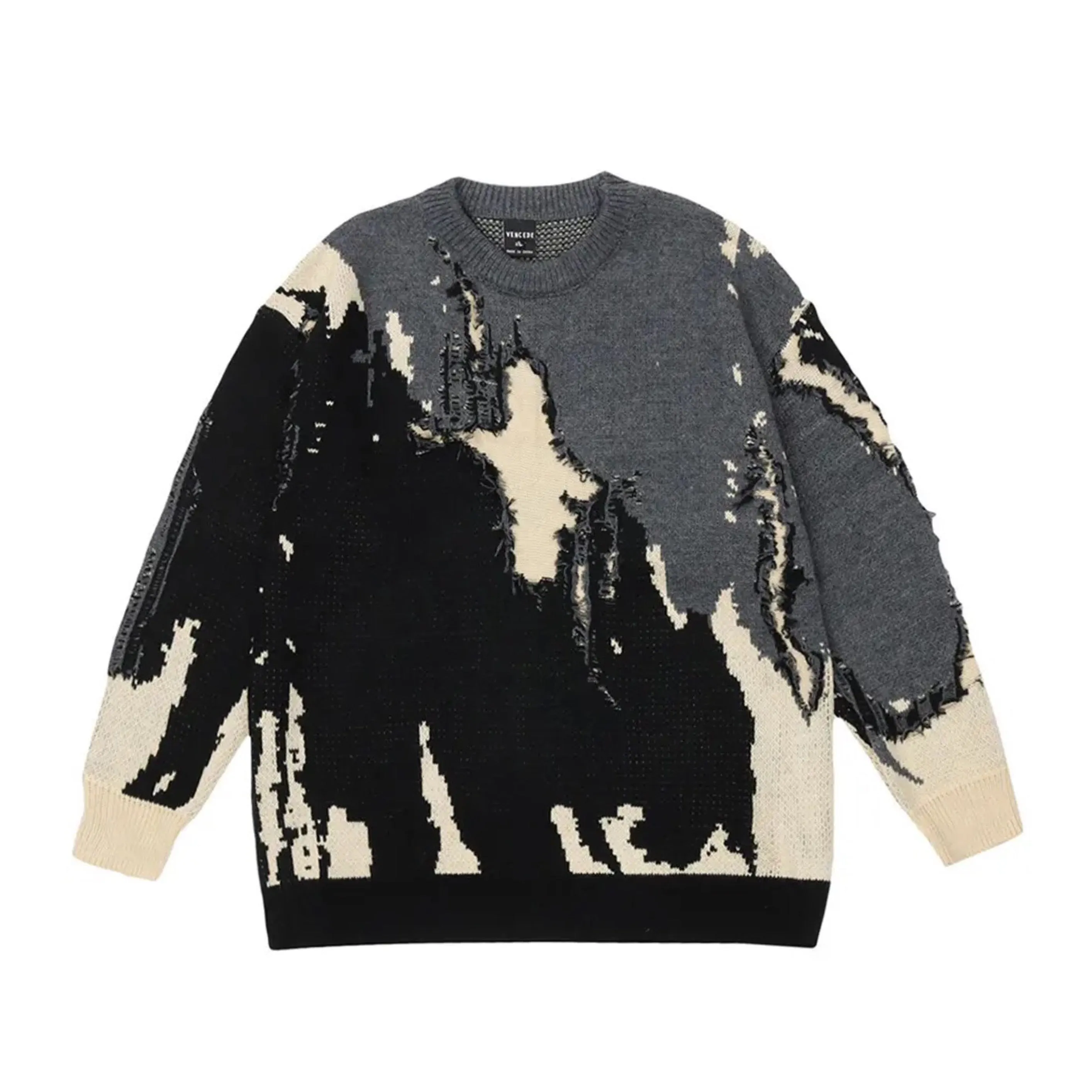 Distressed Splat Blend Sweater