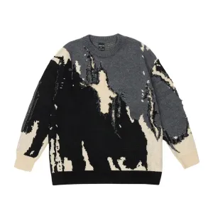 Distressed Splat Blend Sweater