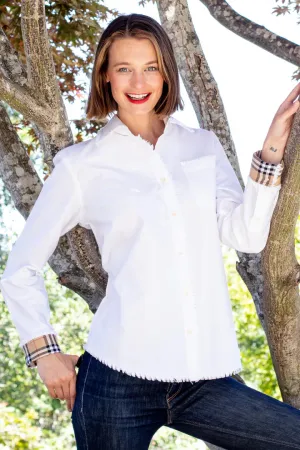 Dizzy Lizzie Cape Cod Shirt With BB Trim White