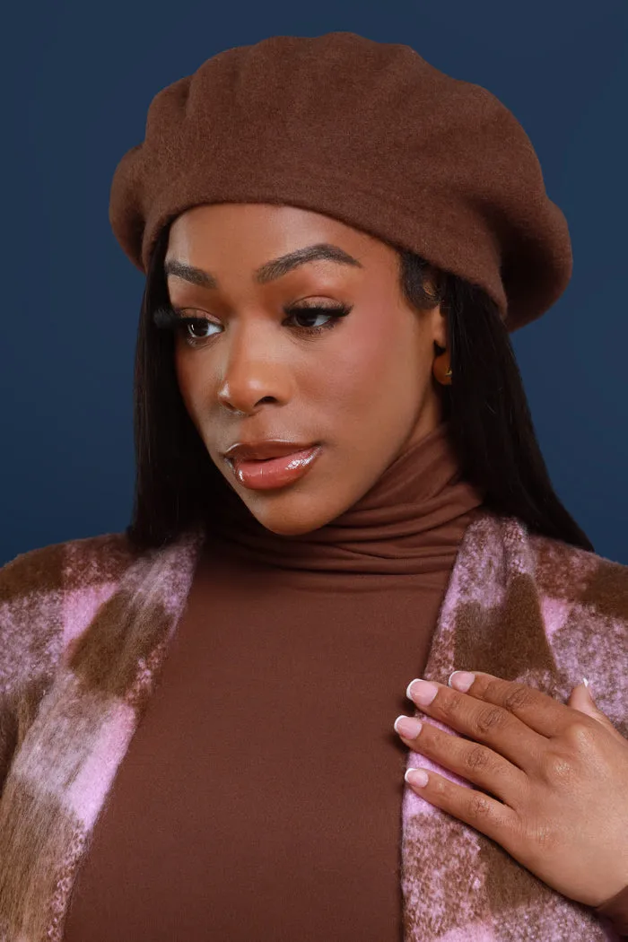 Don't Worry Darling Wool Beret - Brown