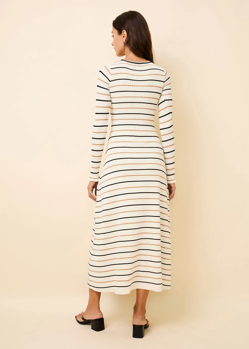 Dora Ribbed Knit Dress Brule Multi Stripe