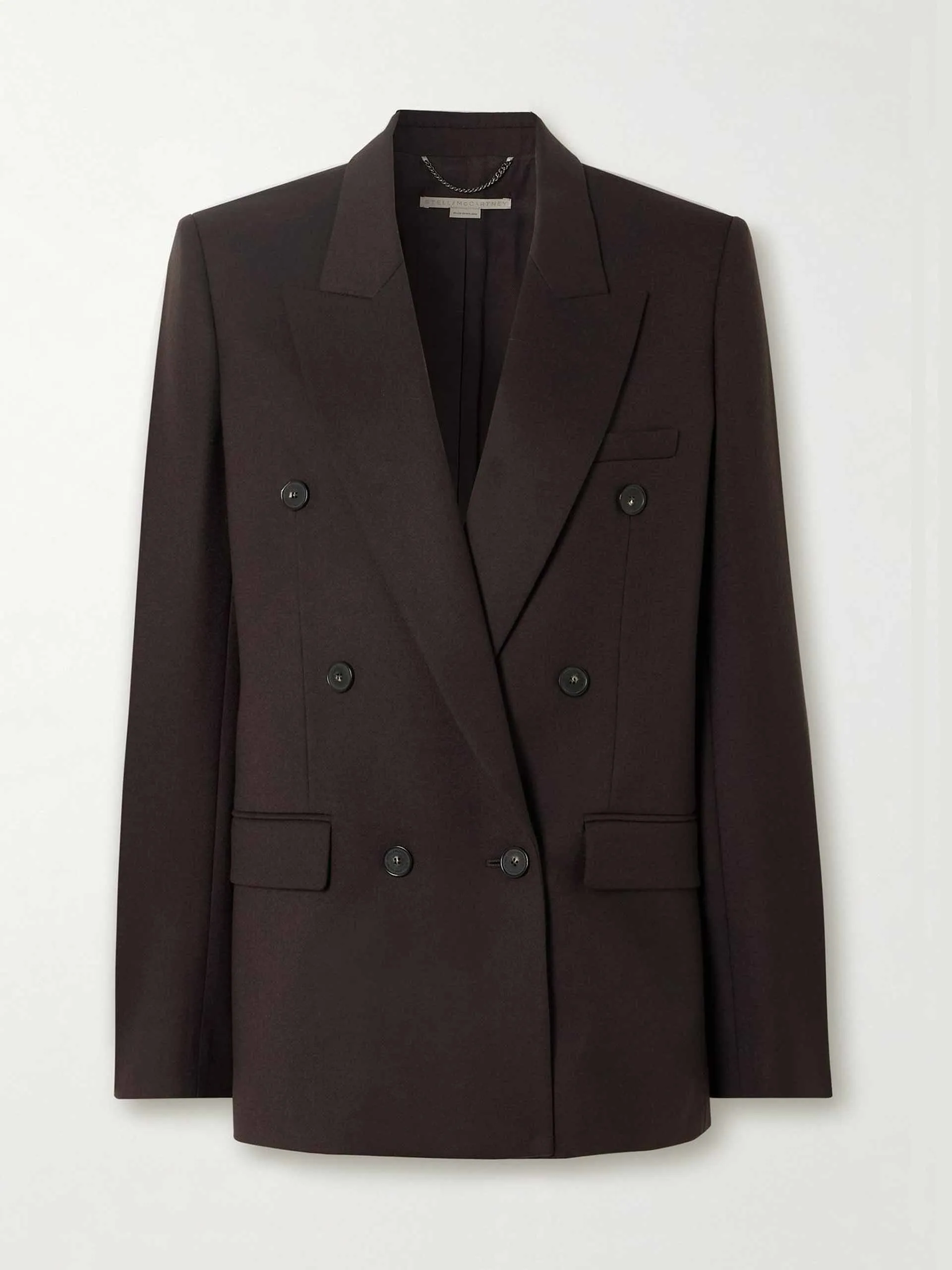 Doubled-breasted oversized wool blazer
