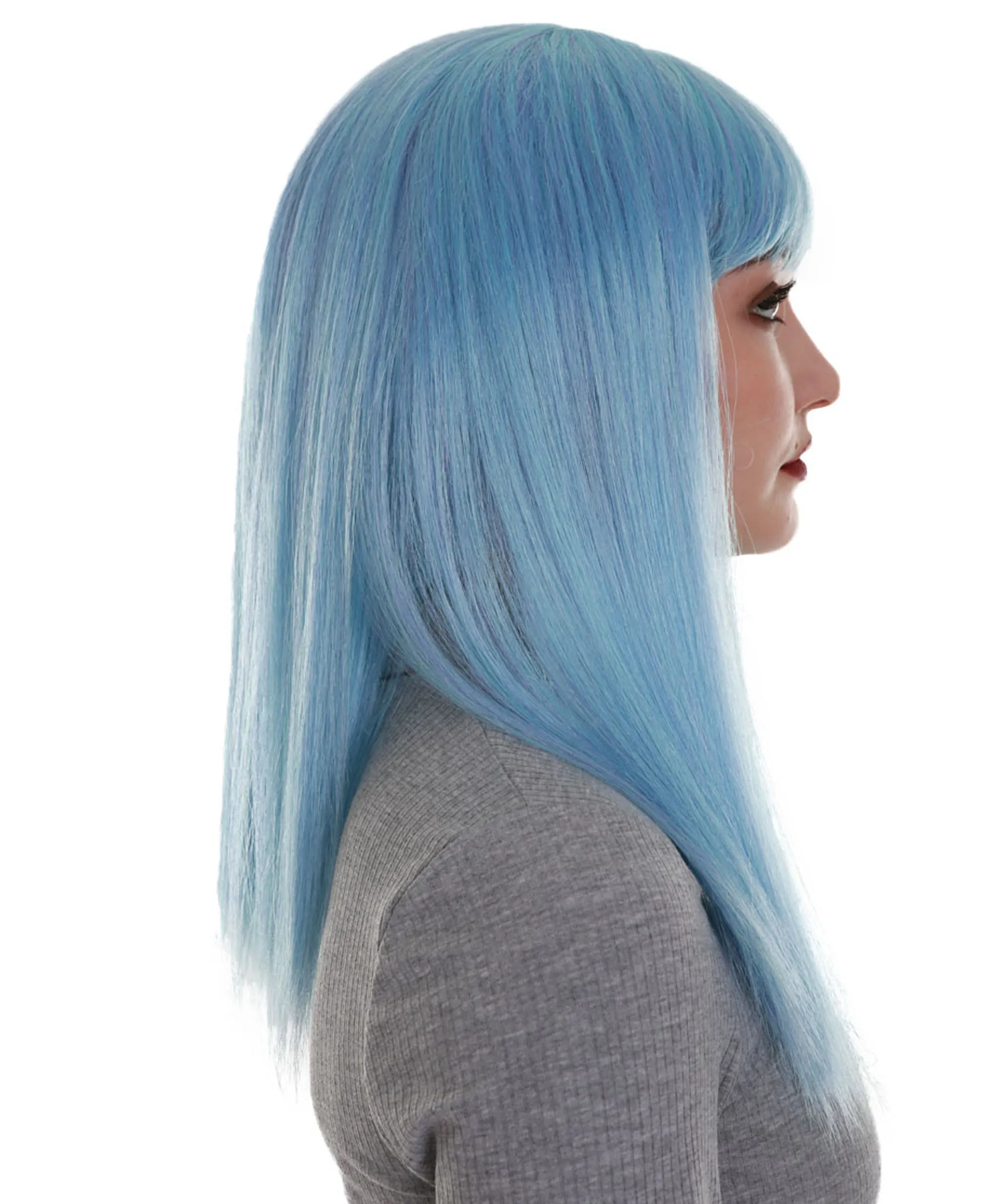 Dreamcicle | Women's Icy Blue Color Straight Shoulder Length Trendy Dreamcicle Wig
